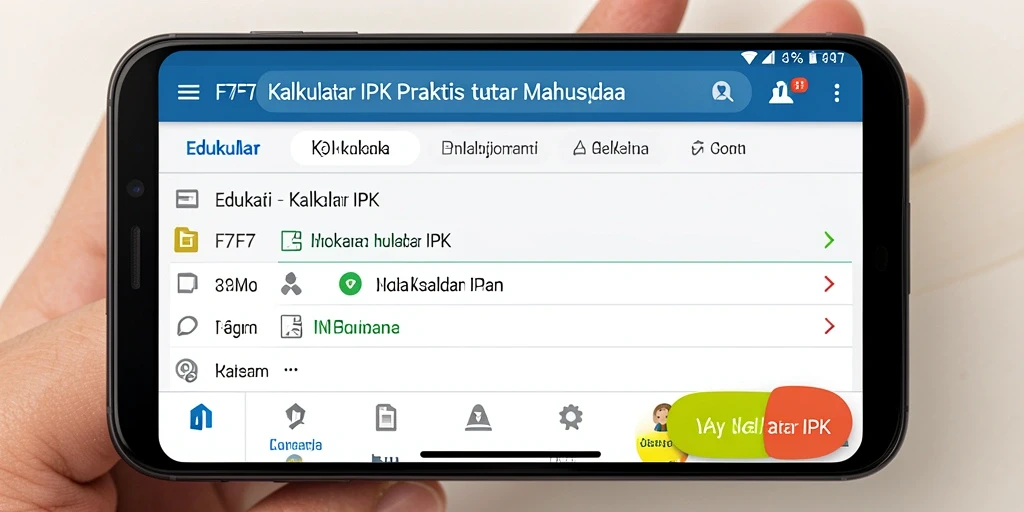 Tampilan antarmuka F7F7 untuk perhitungan IPK yang sederhana.
